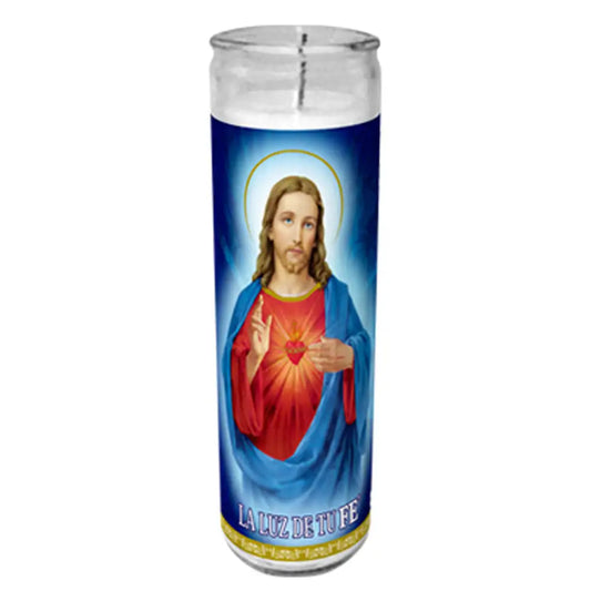Sagrado Corazon De Jesus Red Candle tall