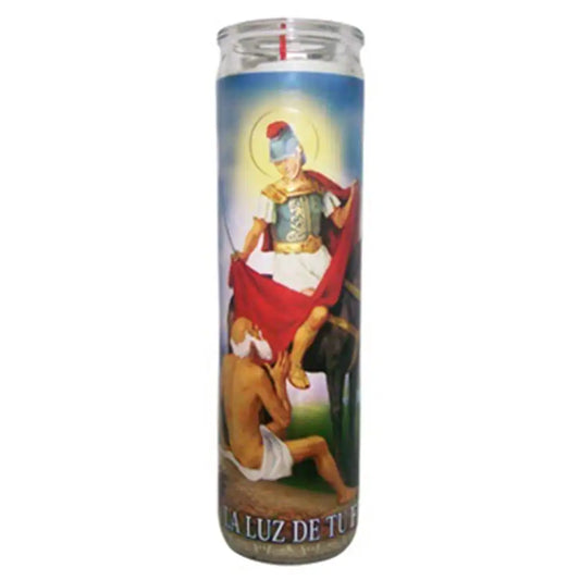 San Martin Caballero Red Candle tall