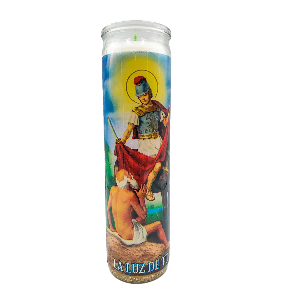 San Martin Caballero White Candle tall