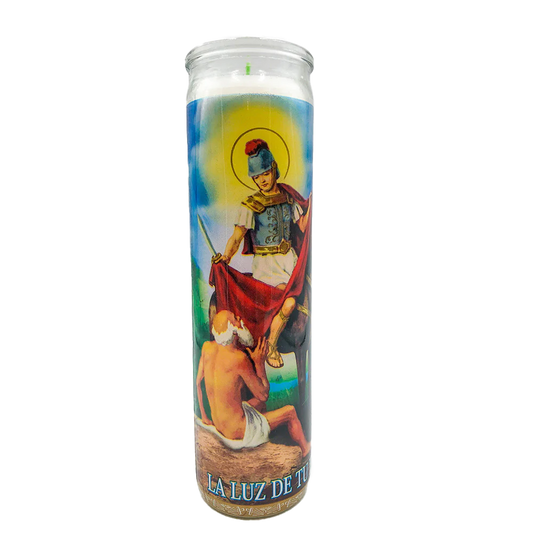 San Martin Caballero White Candle tall