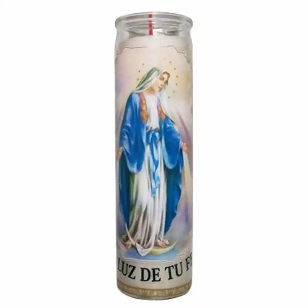 Maria Milagrosa White Candle tall