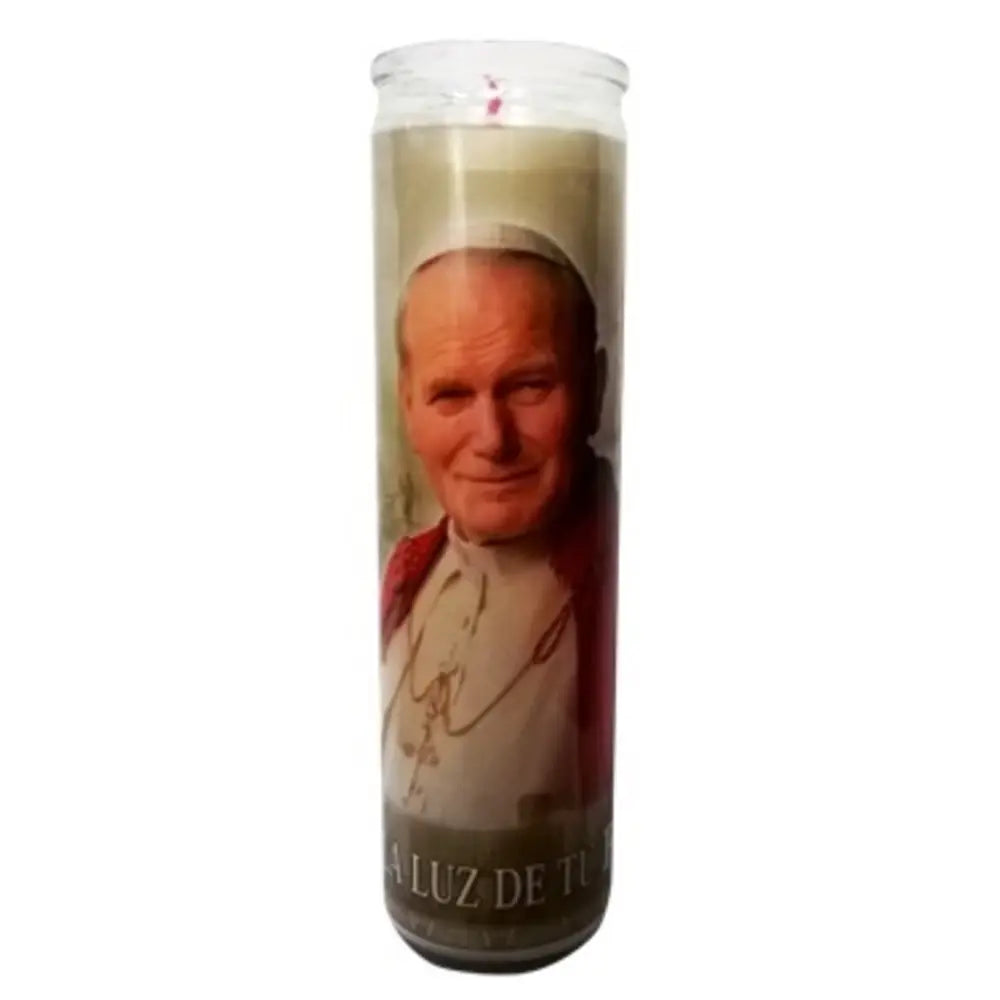 Juan Pablo II White Candle tall