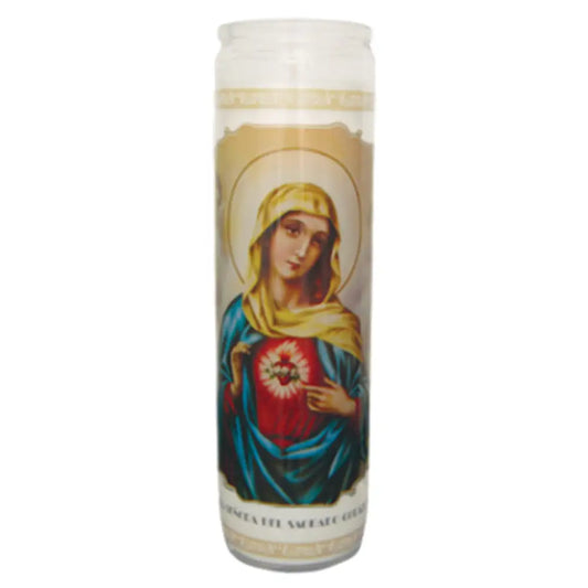 Sagrado Corazon De Maria White Candle tall