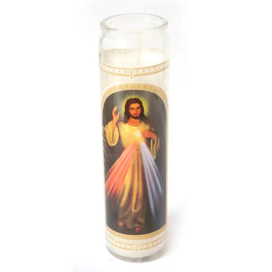 Senor De la Misericordia White Candle tall
