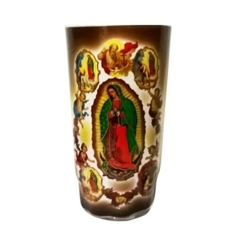 Virgen Aparaciones White Candle lrg cup