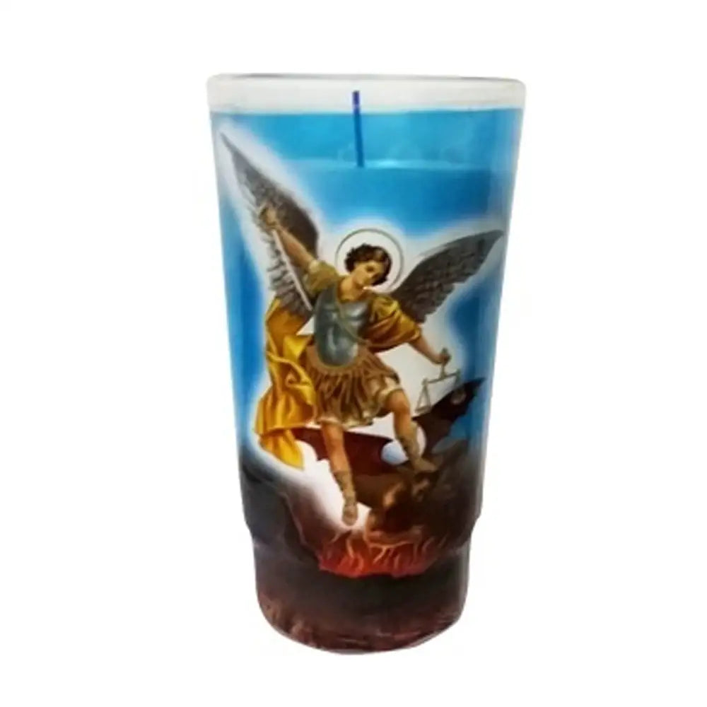 San Miguel Arcangel White Candle lrg cup