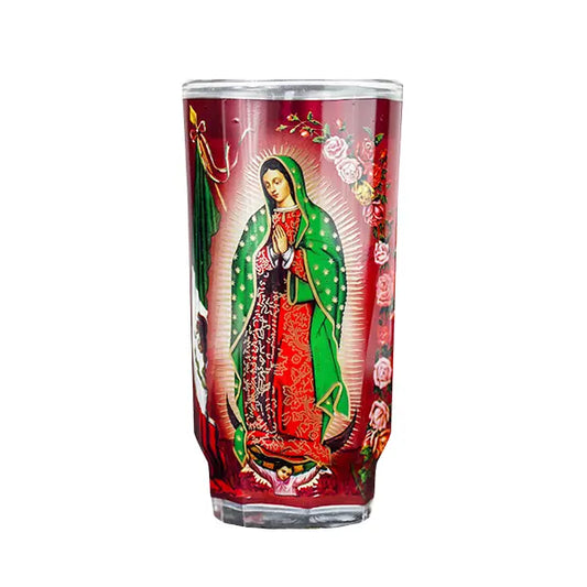 Virgen De Guadalupe Micheladita White Candle Cup Sml cup