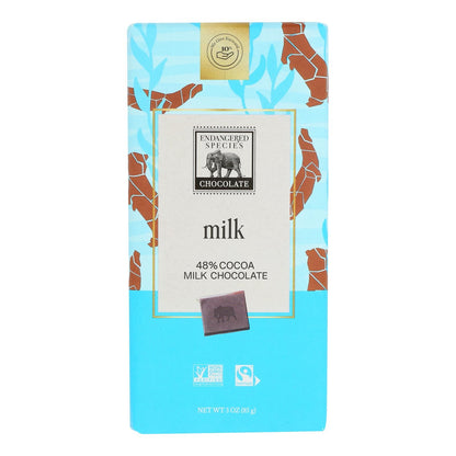 Endangered Species Milk Chocolate Bars, 48% Cocoa, 3 oz, Case of 12