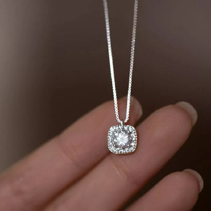 925 Sterling Silver Zircon Pendant Necklace