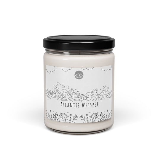 Atlantis Whisper Scented Soy Candle, Relaxing Home Decor, Gift for Her, Aromatherapy Candle, Eco-Friendly Candle -- 9oz