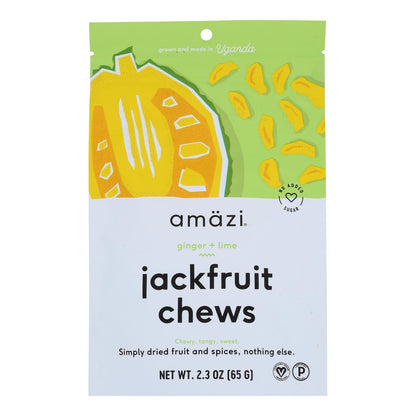 Amazi Foods Jackfruit Chews Ginger Lime - 2.3 Oz, Pack of 6