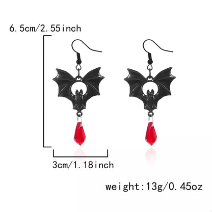 Gothic Bat Drop Earrings