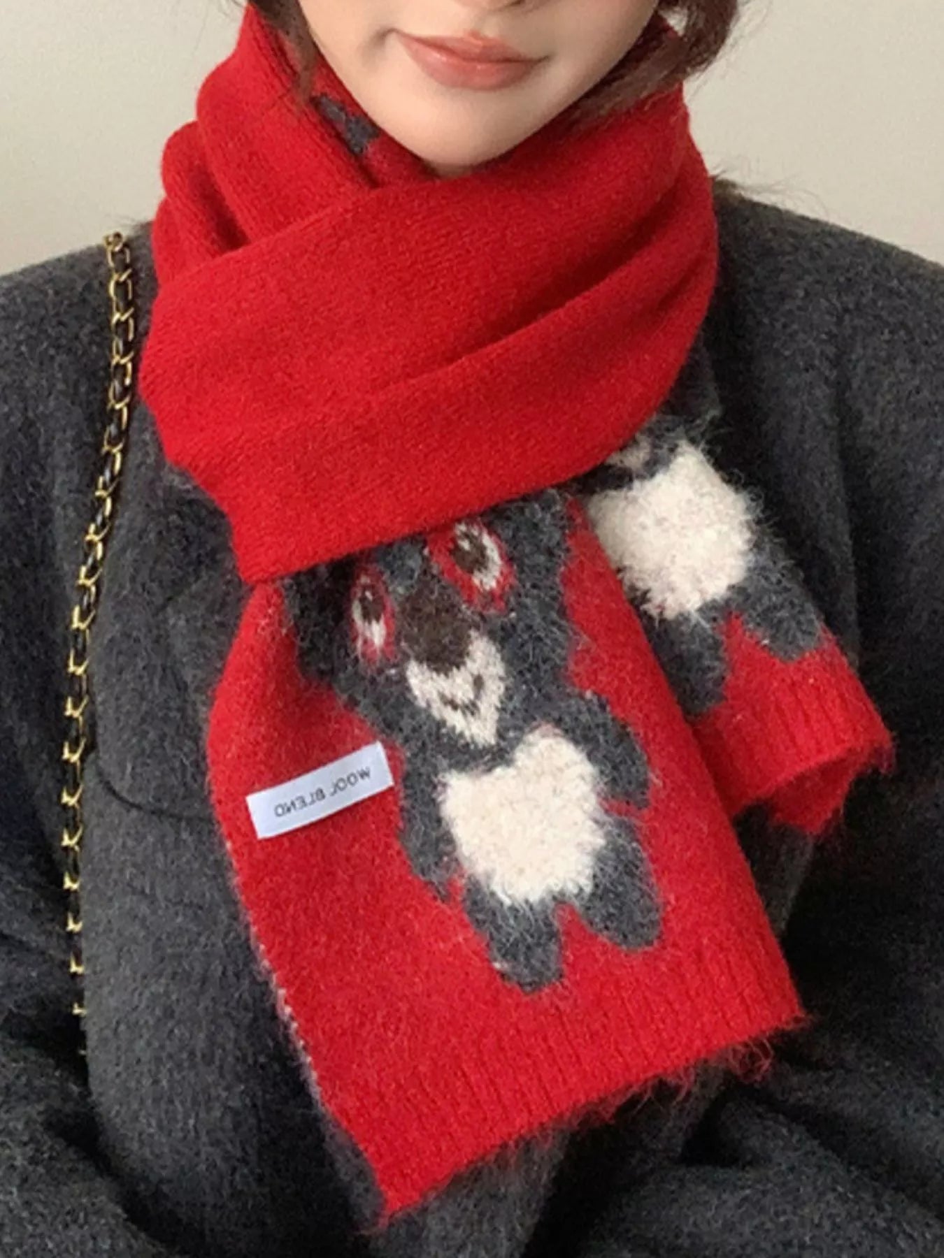 Koala Pattern Winter Scarf