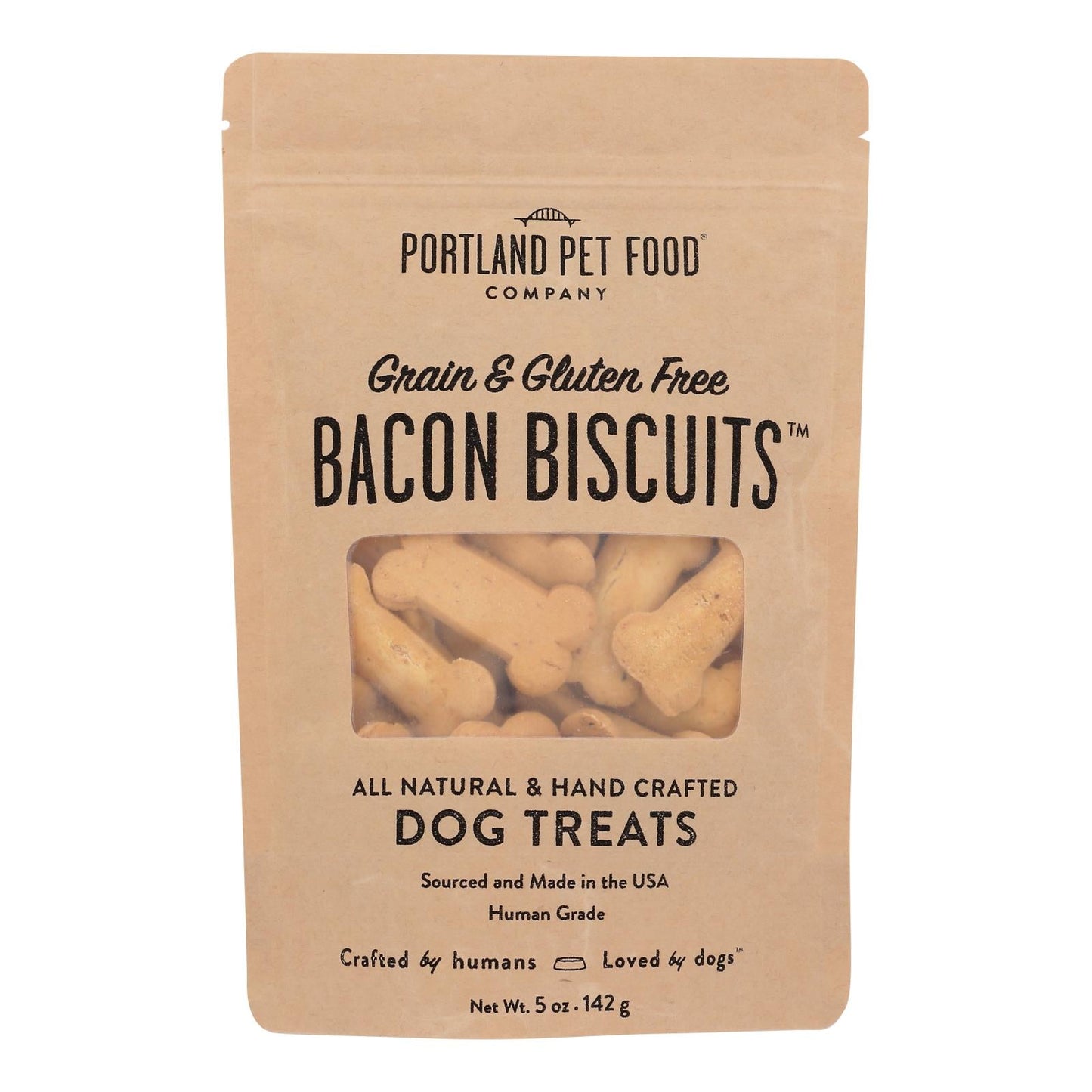 Portland Pet Food Company - Dog Treats Bacon Biscuits, Case of 6 - 5 Oz
