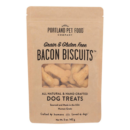 Portland Pet Food Company - Dog Treats Bacon Biscuits, Case of 6 - 5 Oz