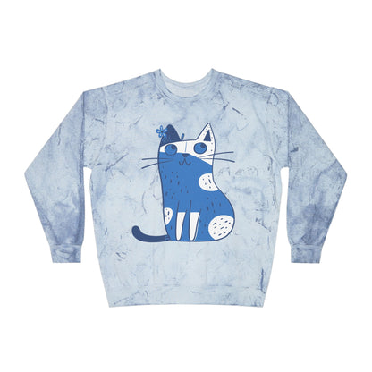 SW-066ML-24 Color Blast Crewneck Cat lover Sweatshirt