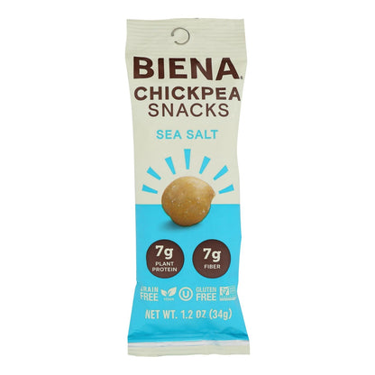 Biena Roasted Chickpea Snacks, Sea Salt, 1.2 oz, Case of 10