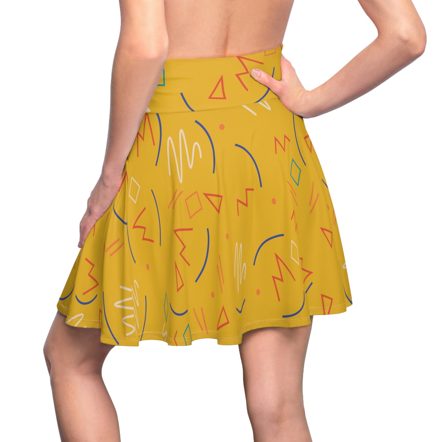 SK-044YL-24 High Waisted Skater Skirt Flared Skirt Plus Size Women's Skirt