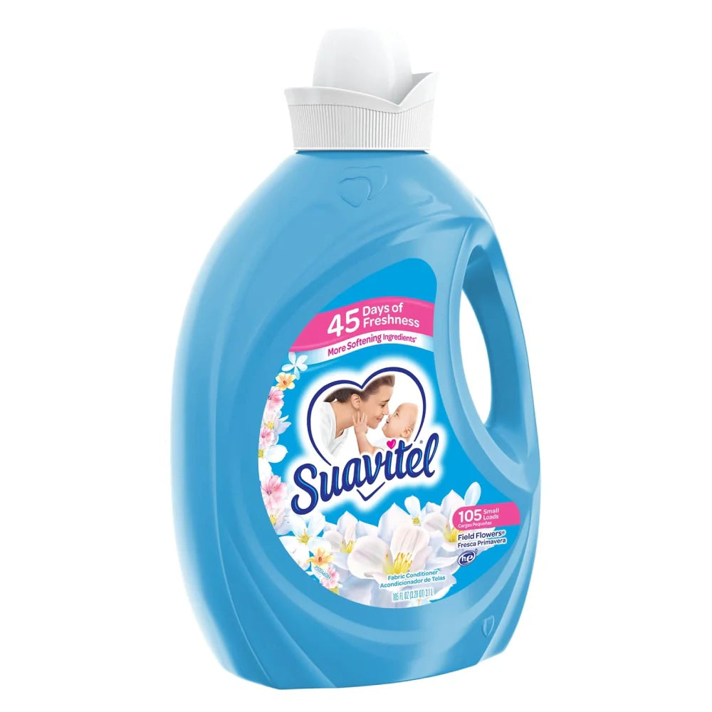 Suavitel Liquid Field Flowers (Blue) HE 105 Small Loads 105 oz