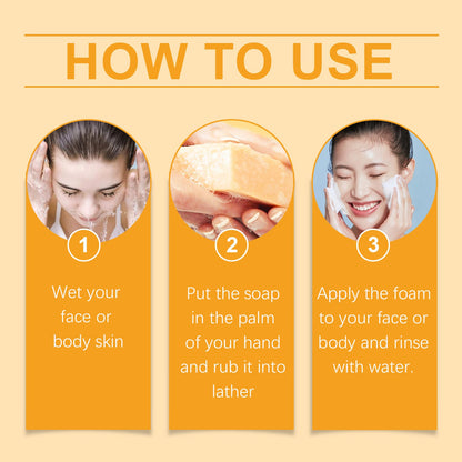 OUHOE Turmeric & Kojic Soap, Gentle Cleansing Skin Moisturizing Facial Body Care Soap