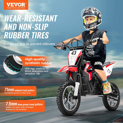 Kids Ride On Motorcycle 36V Electric Motorbike With LED For Kids Aged 14+