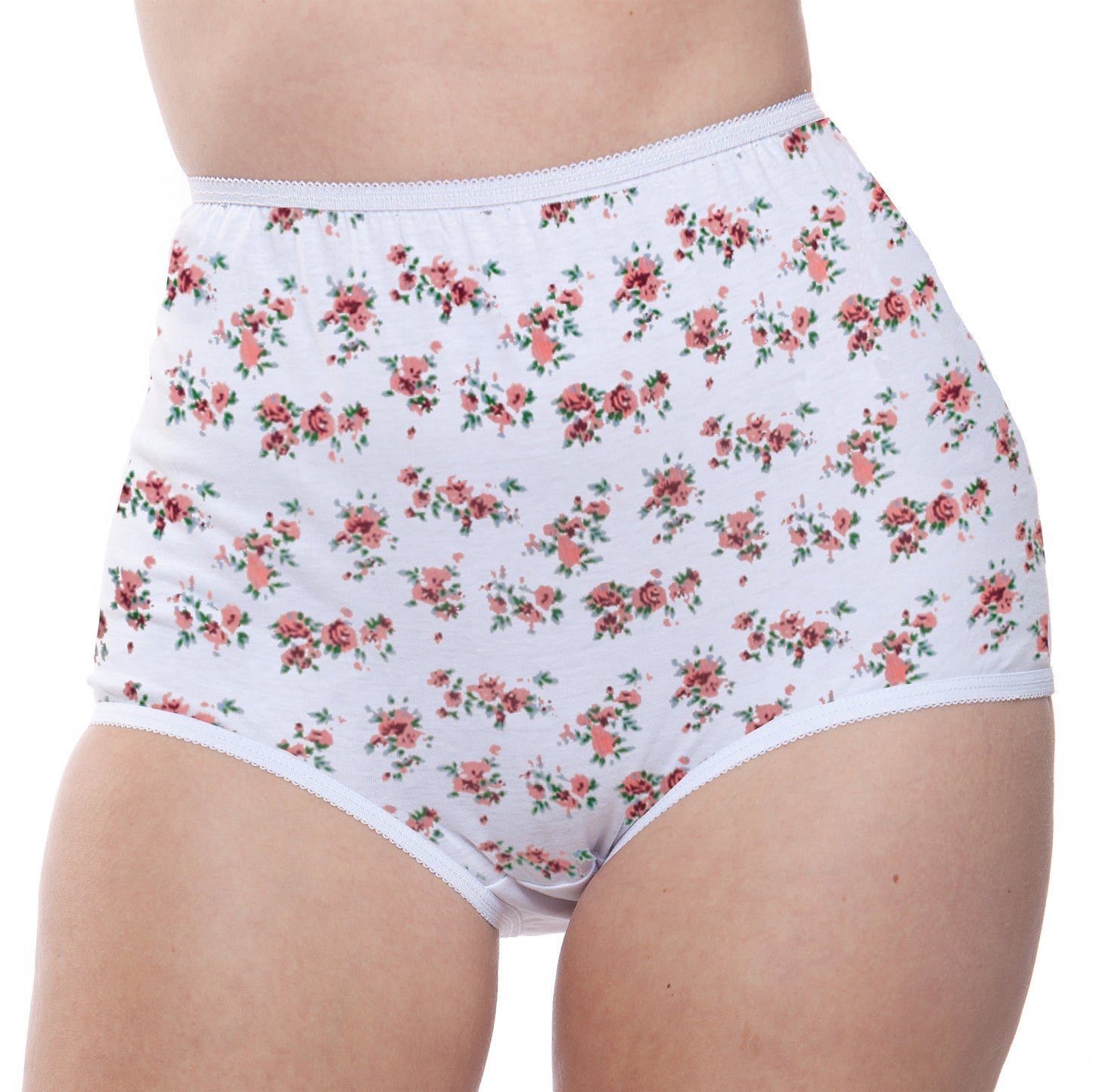 100% Cotton Full Coverage Panty Floral Print 6 Pack