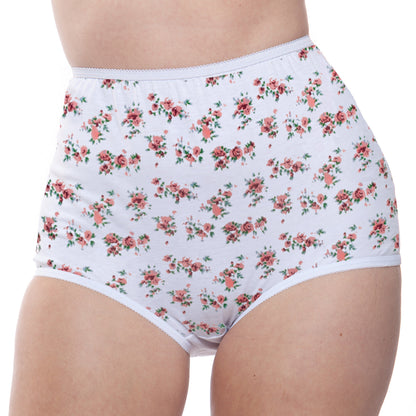 100% Cotton Full Coverage Panty Floral Print 6 Pack