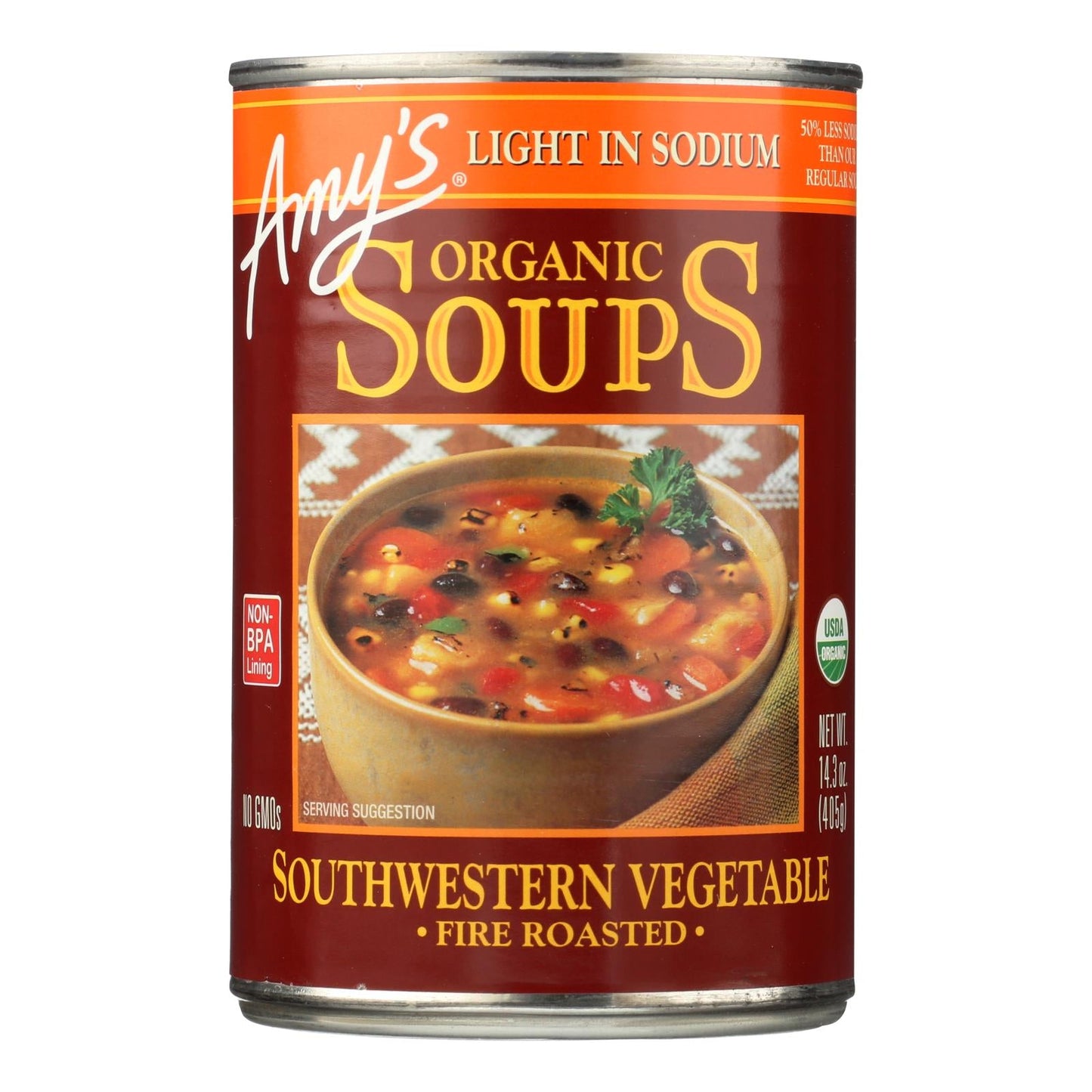 Amy's Organic Fire Roasted Southwestern Vegetable Soup, 14.3 Oz (Case of 12)