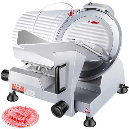 VEVOR 240W Commercial Meat Slicer, Electric Deli Food Slicer, Carbon Steel Blade Electric Food Slicer, 350-400RPM Meat Slicer, 0 - 0.47 Inch Thickness Adjustable For Commercial And Home Use