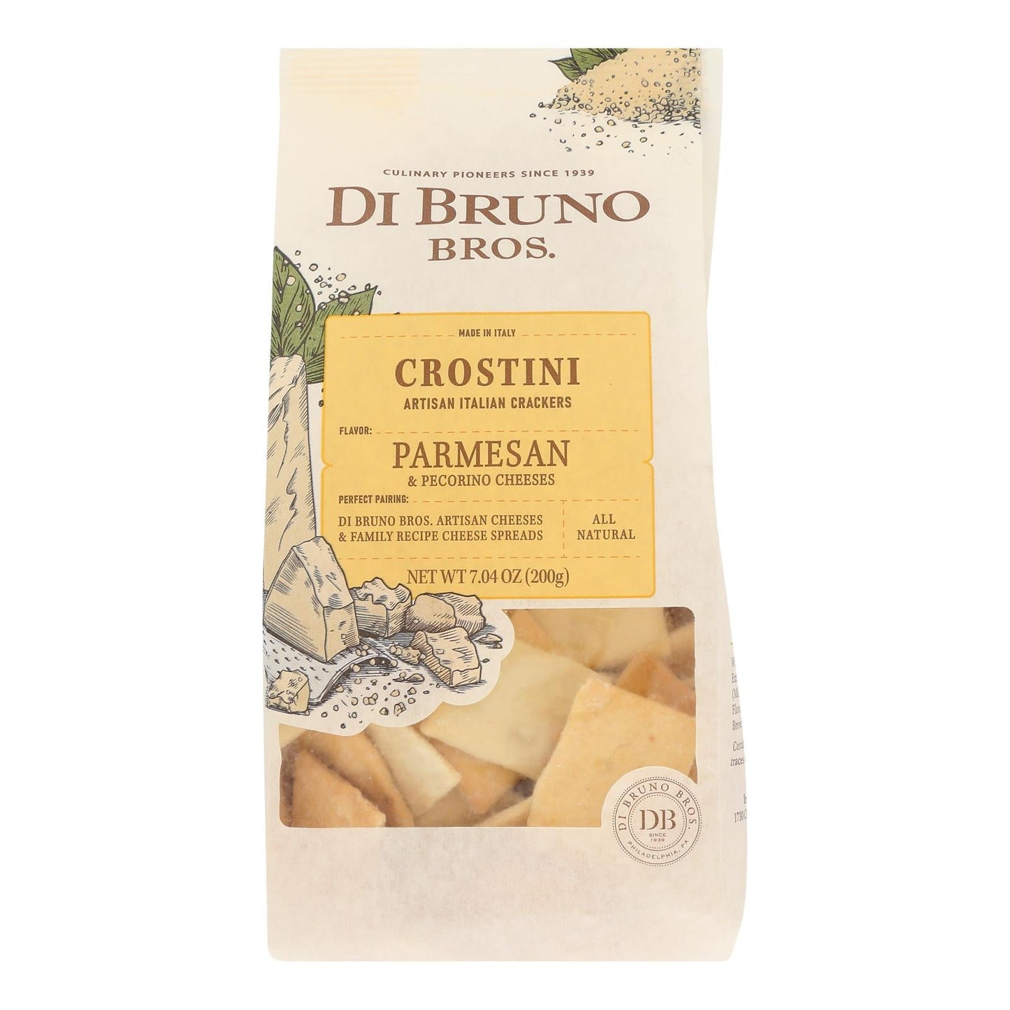 Di Bruno Bros Crostini Cheese Individually Wrapped, 7.04 Oz (Case of 12)