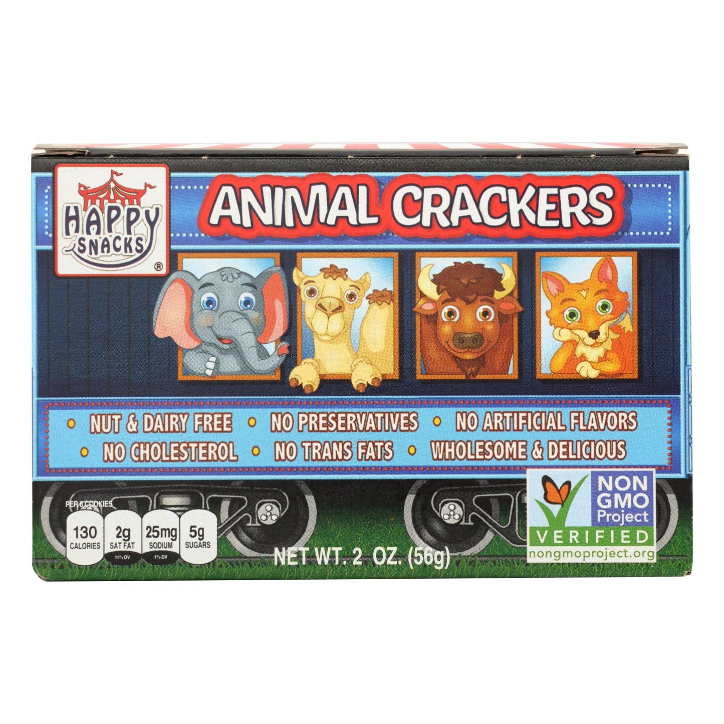 Happy Snack Animal Crackers, Case of 12 - 2 oz