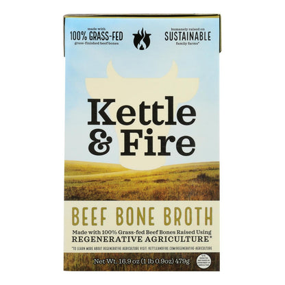 Kettle & Fire Regenerative Beef Bone Broth, Case of 6, 16.9 oz Each