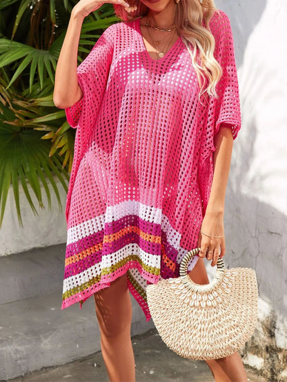 Crochet V-Neck Cover-Up Dress