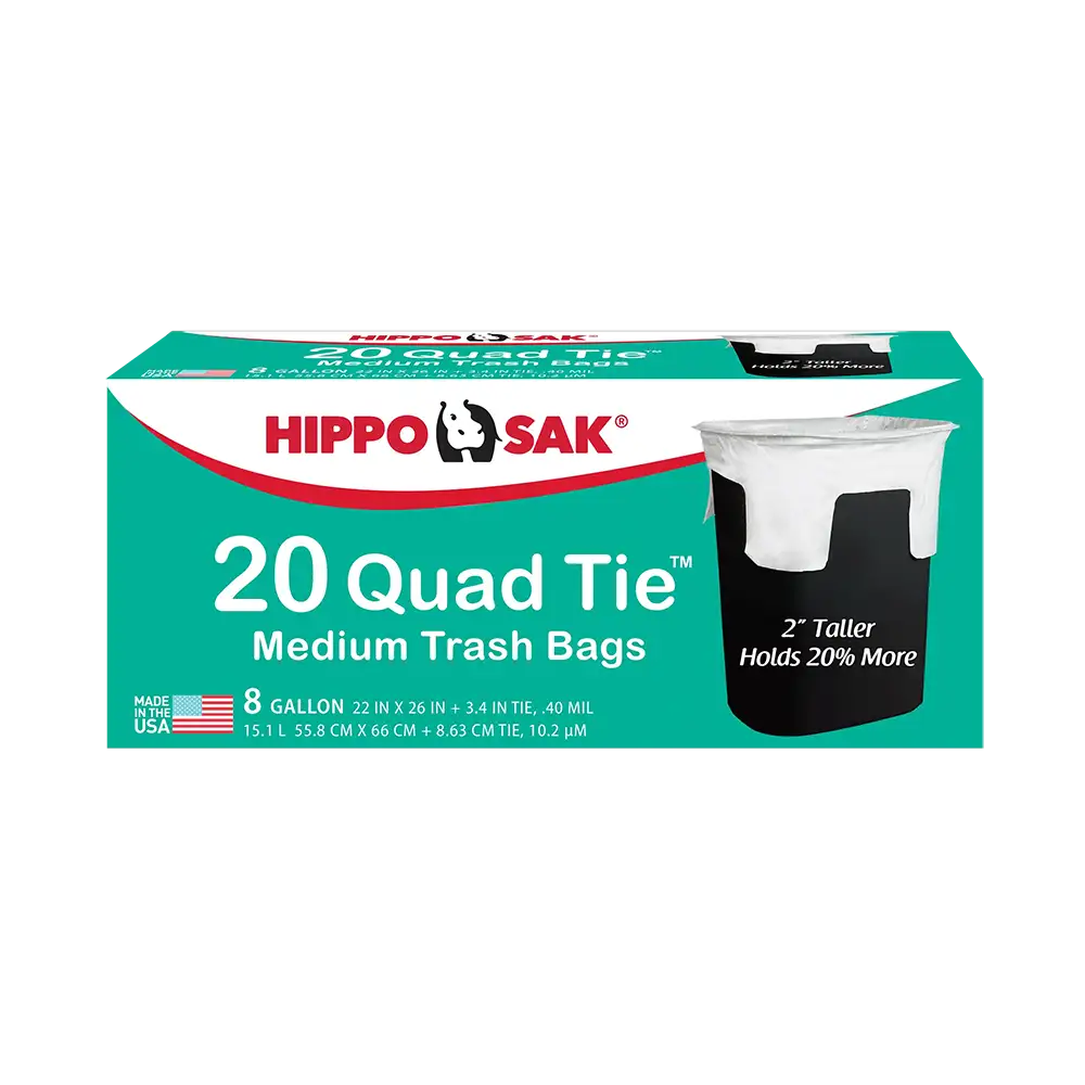 Hippo Sak Trash Bag with Flaps 20 ct 8 gal