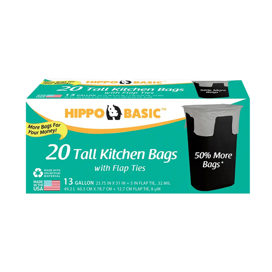 Hippo Sak Trash Bag with Flaps 20 ct 13 gal