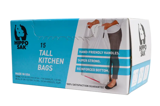 Hippo Sak Trash Bag Heavy Duty 15 ct 13 gal
