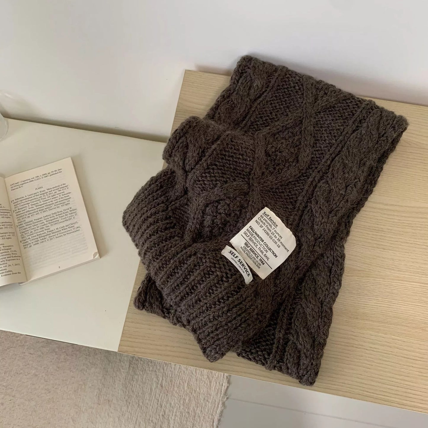 Chunky Cable Knit Scarf