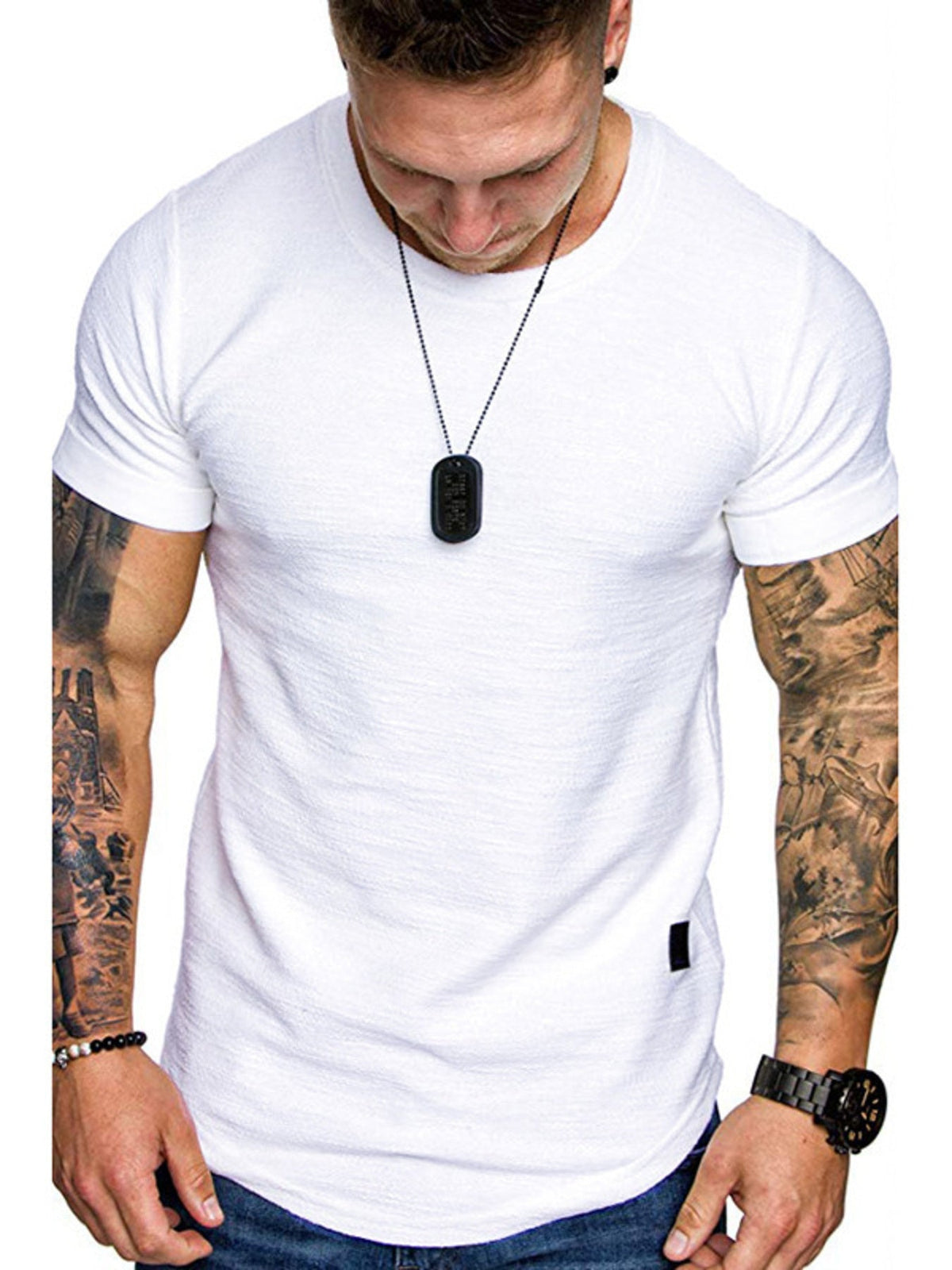 Men's Round Neck Slim Fit Casual T-Shirt