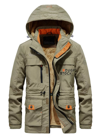 Men's Plus Size Zip Up Warm Hooded Parka Jacket