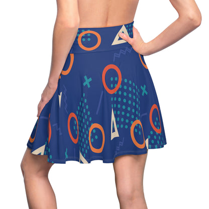 SK-046BL-24 High Waisted Skater Skirt Flared Skirt Plus Size Women's Skirt