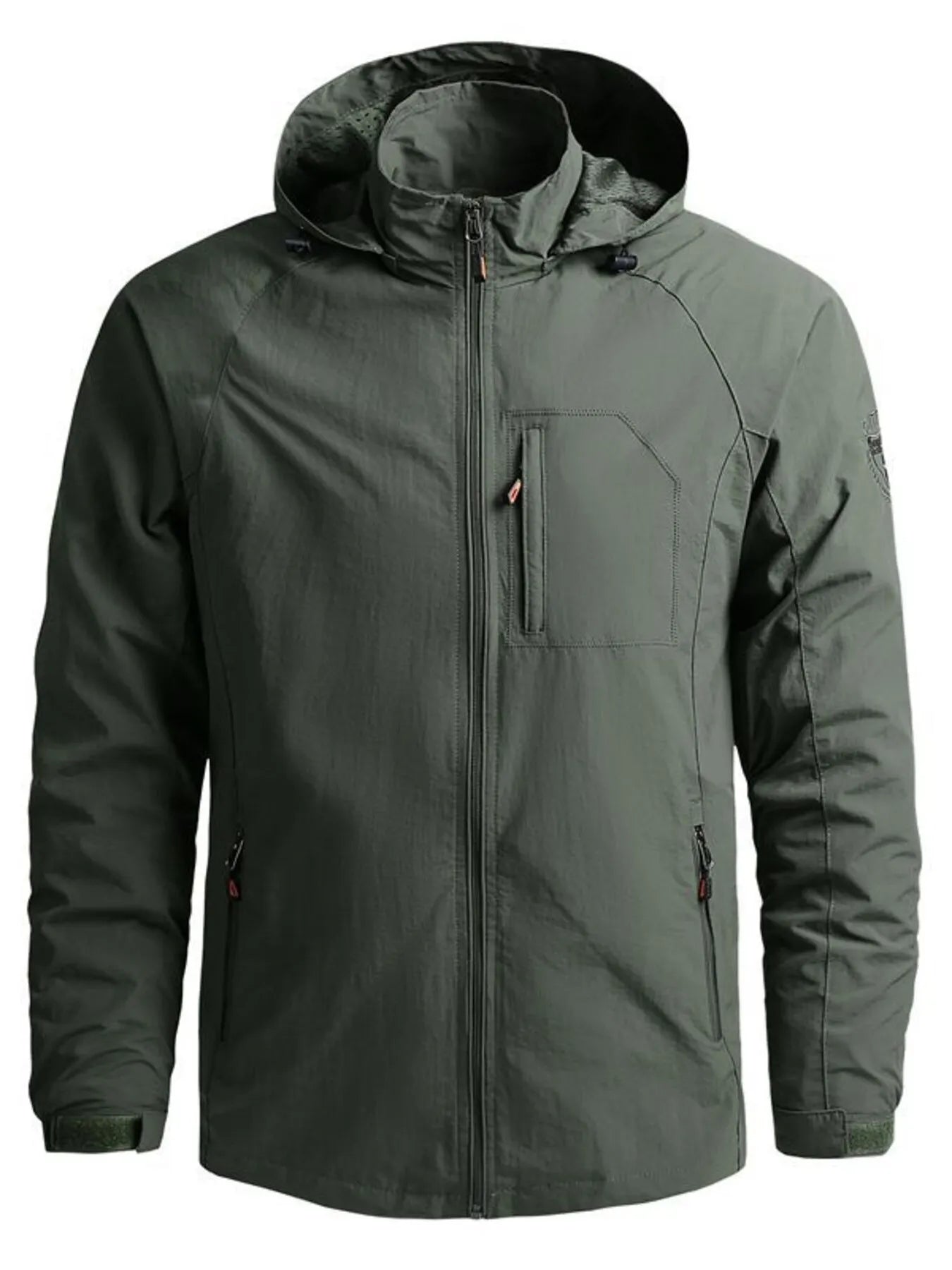 Men's Plus Size Zip Up Long Sleeve Hooded Jacket