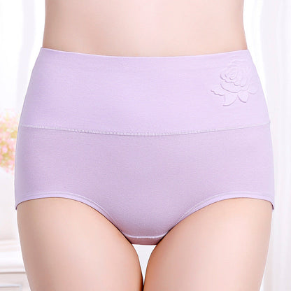 Pure Cotton High Waist Women's Panties Postpartum High Waist Belly Up Hips Plus Size Panties