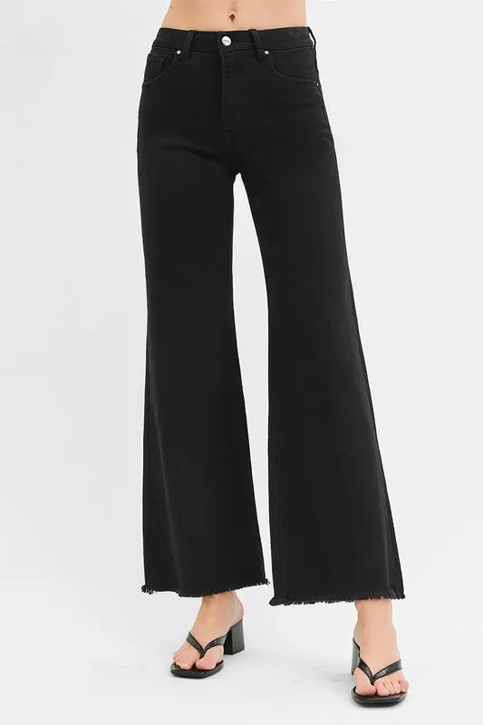RISEN Full Size Tummy Control High Rise Wide Jeans Plus Size