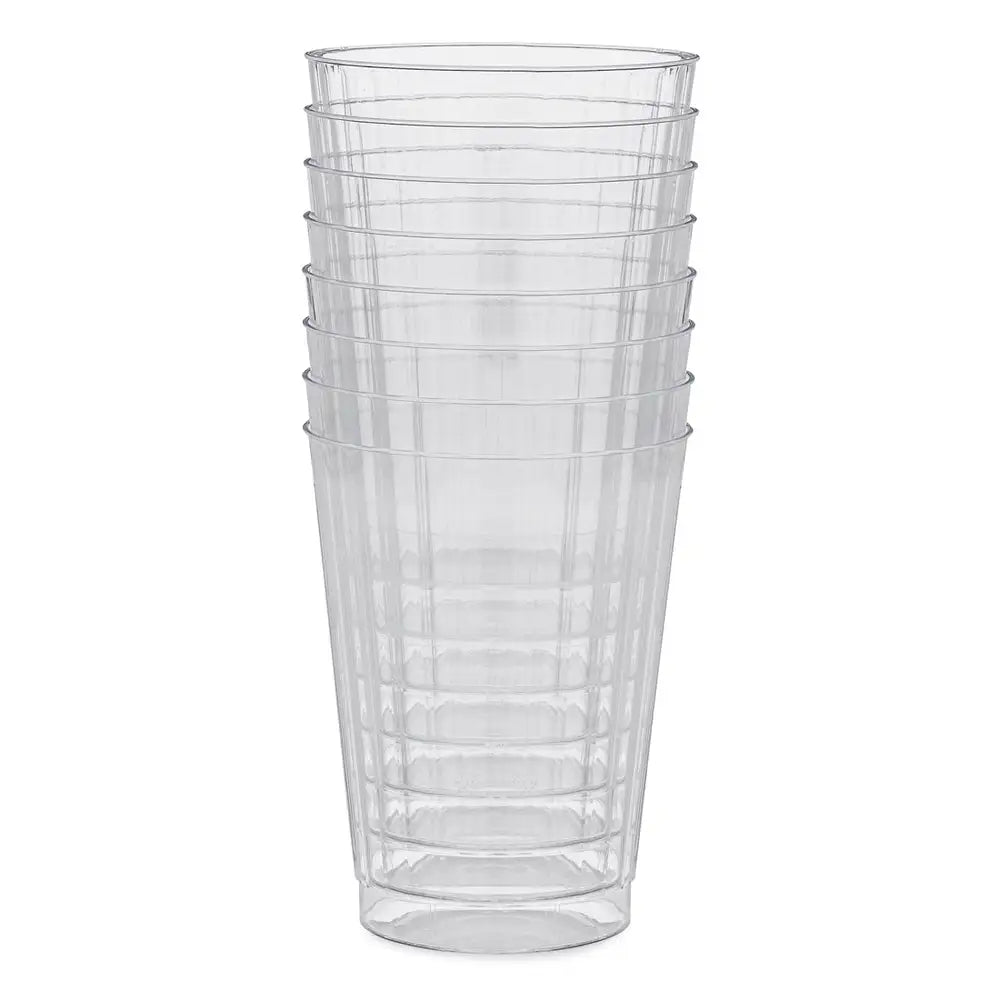 Champs Tumbler Fluted Hard Plastic Clear 8ct 12 oz