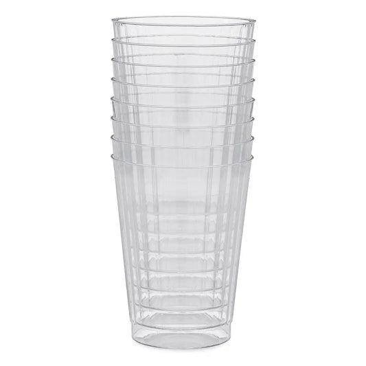 Champs Tumbler Fluted Hard Plastic Clear 8ct 12 oz