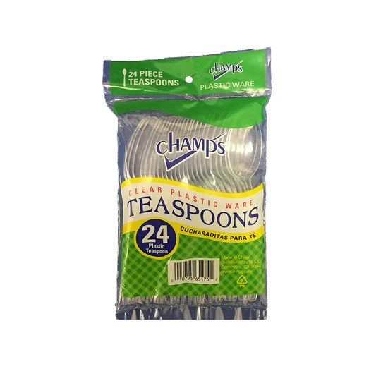 Champs Plastic Teaspoon Clear Heavy Duty 24 ct