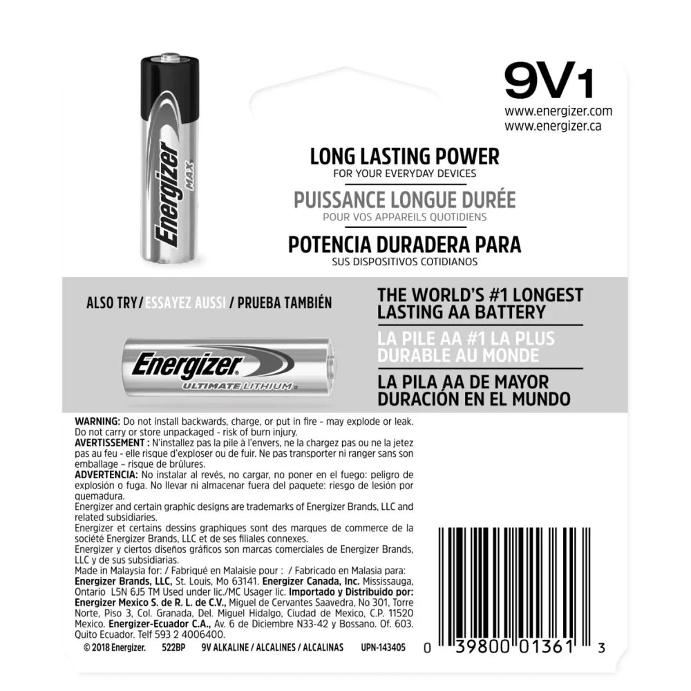 Energizer Blister 9V 1 ct