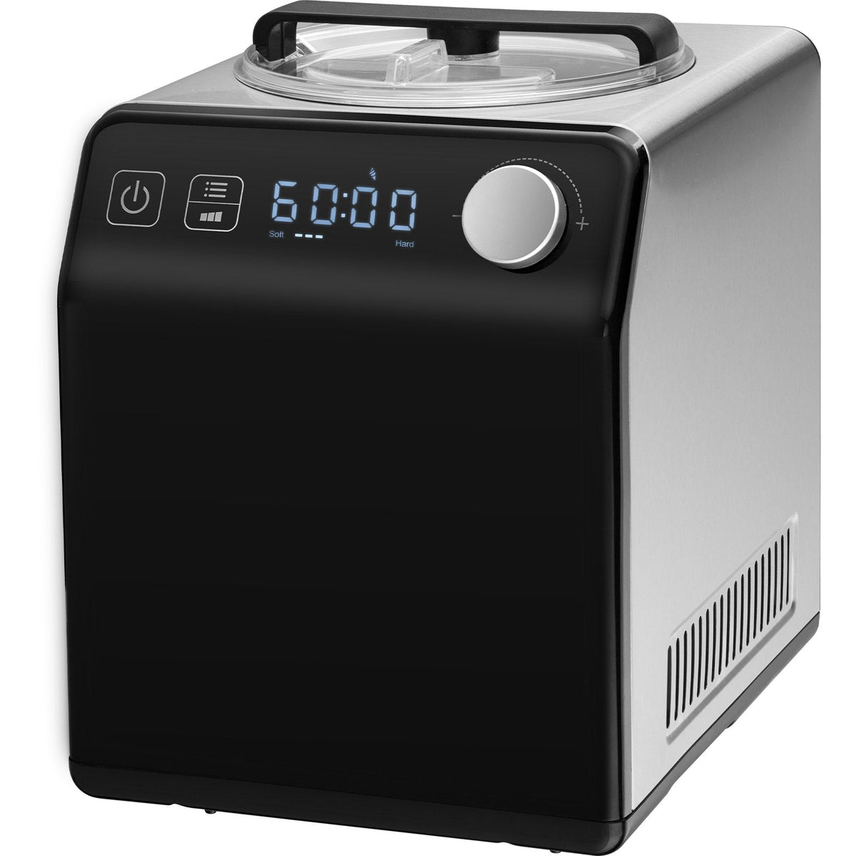 Upright Automatic Ice Cream Maker With Built-in Compressor, 2 Quart No Pre-freezing Fruit Yogurt Machine, Stainless Steel Electric Sorbet Maker, 4 Modes Gelato Maker With Digital Display  Timer