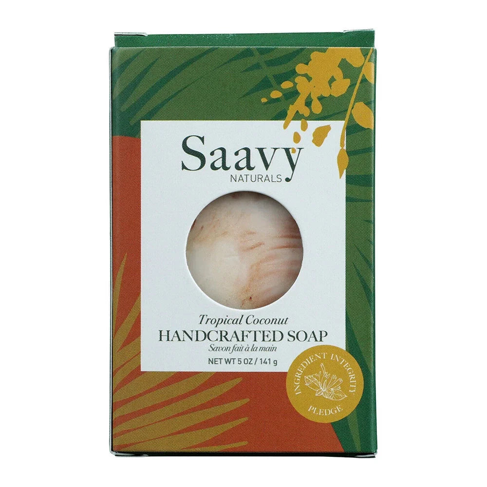 Saavy Naturals - Handmade Tropical Coconut Soap, 5 oz - Gluten-Free Bar Soap