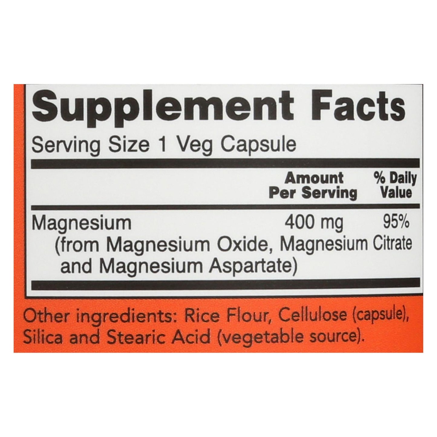 Now Foods Magnesium 400mg - 180 Capsules